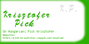 krisztofer pick business card